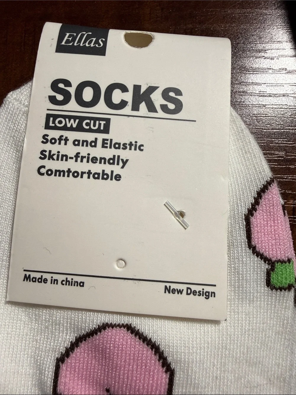 Ellas No-Show Fruit Socks with Peach and Cherry Motif - Low Cut *NWT
